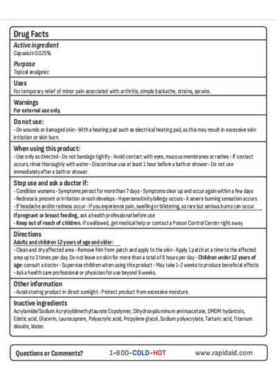 Directions For Use (Pain Patch Instructions For Use)
